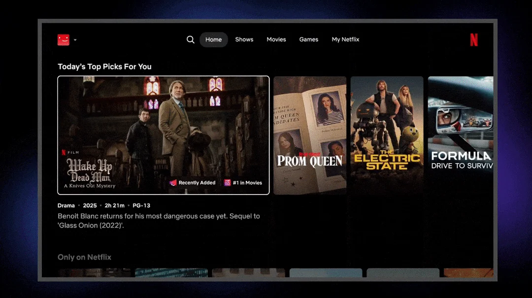 Netflix's publicly announced new TV homepage